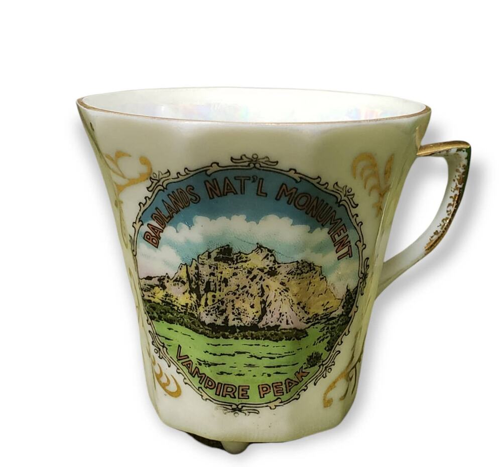 Collectible China Mug Badlands National Monument Vampire Peak South Dakota Park
